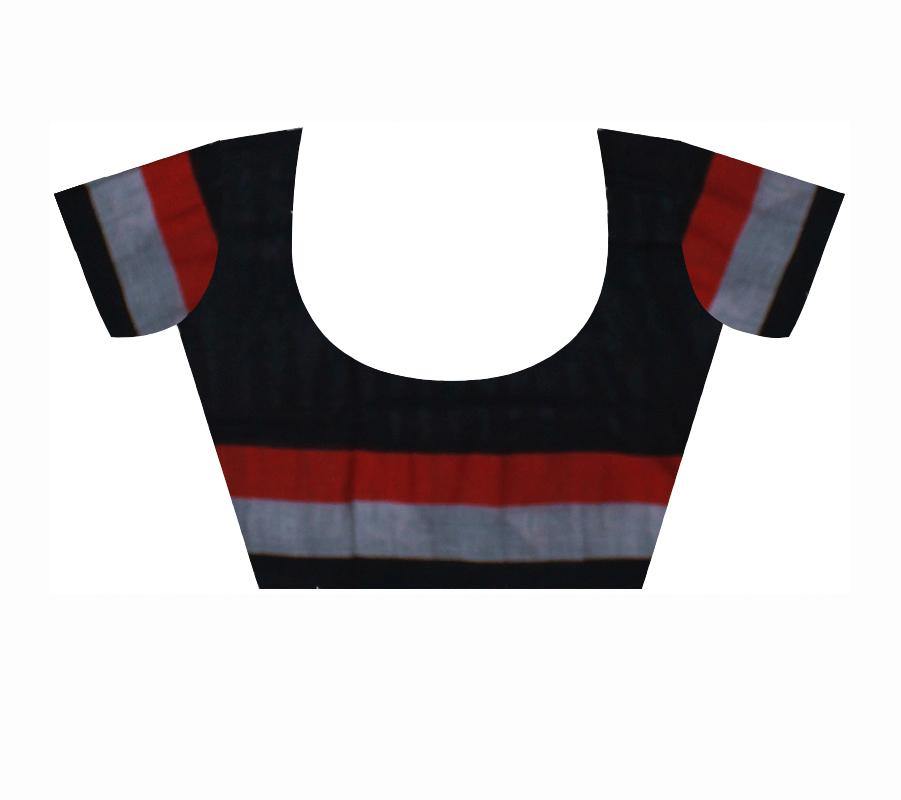 Exclusive Sambalpuri saree with flower print Coffee color with blouse piece - Koshali Arts & Crafts Enterprise