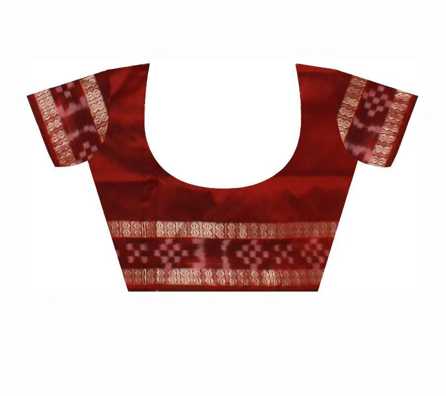 Pasapali border pata in blue color with blouse piece. - Koshali Arts & Crafts Enterprise