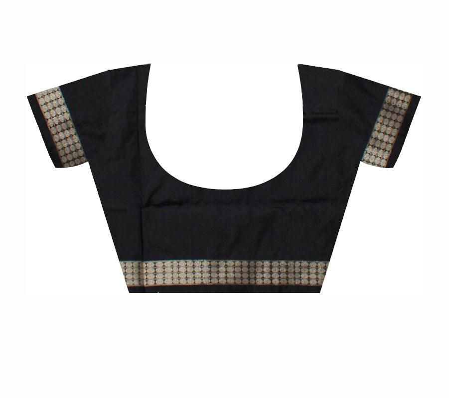 Yellow and maroon mix Sambalpuri pata saree with pasapali, and bomkei print in body - Koshali Arts & Crafts Enterprise