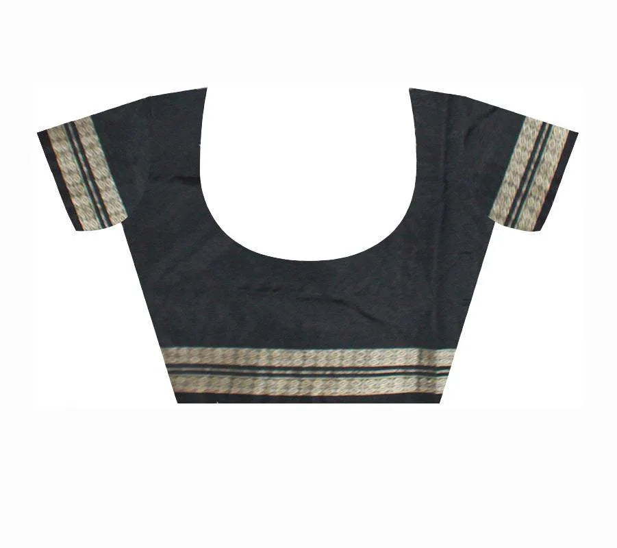 Exclusive pink and black mix pata saree with blouse piece - Koshali Arts & Crafts Enterprise