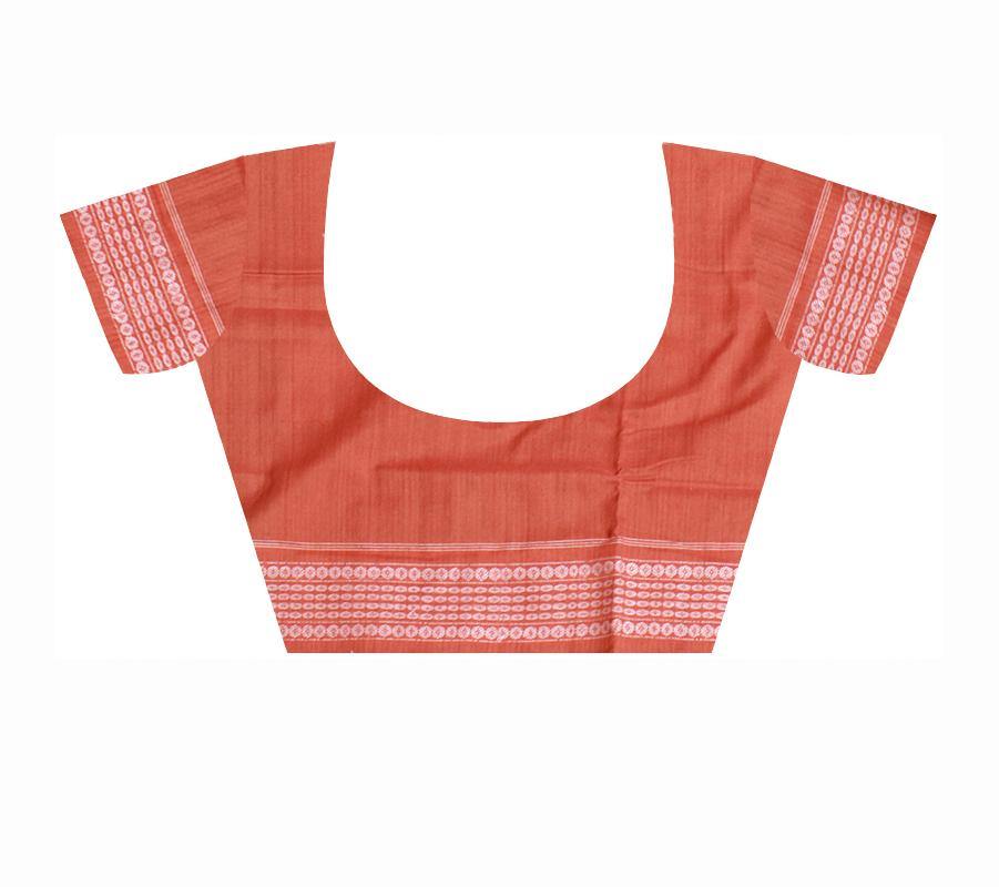 3D Mayuri pattern Brown IKAT saree with Blouse piece - Koshali Arts & Crafts Enterprise