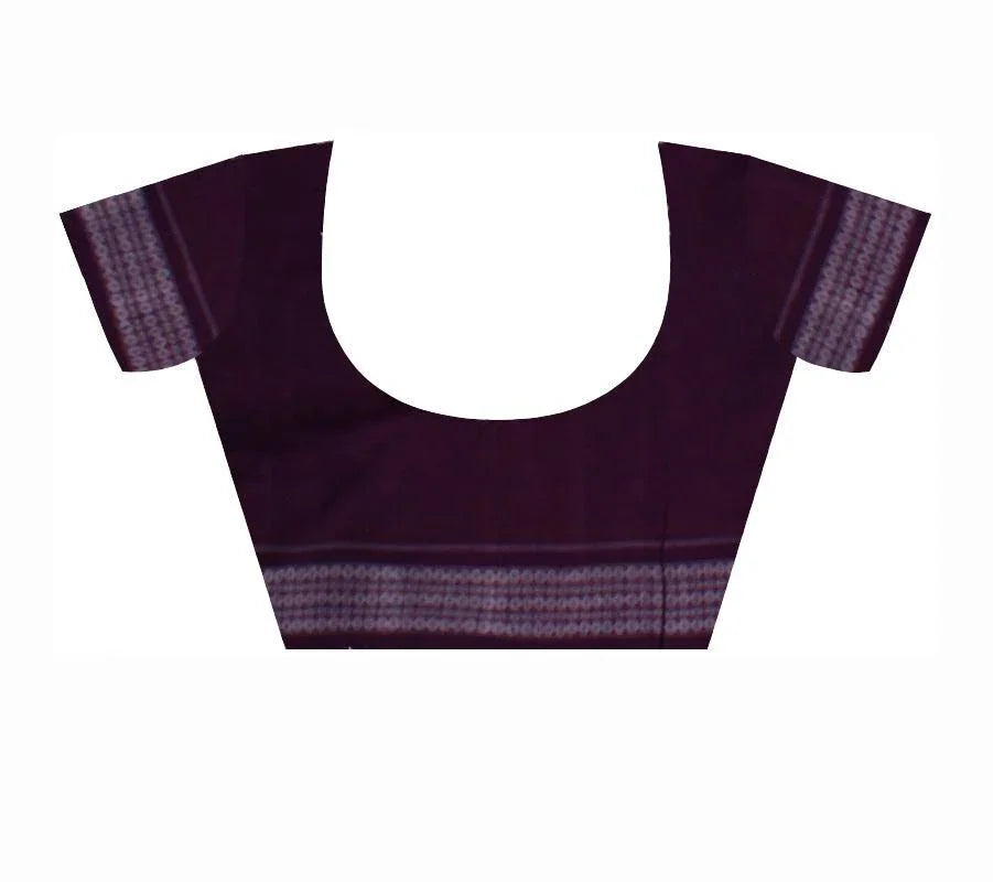 Sambalpuri handwoven cotton saree with star print with blouse piece - Koshali Arts & Crafts Enterprise