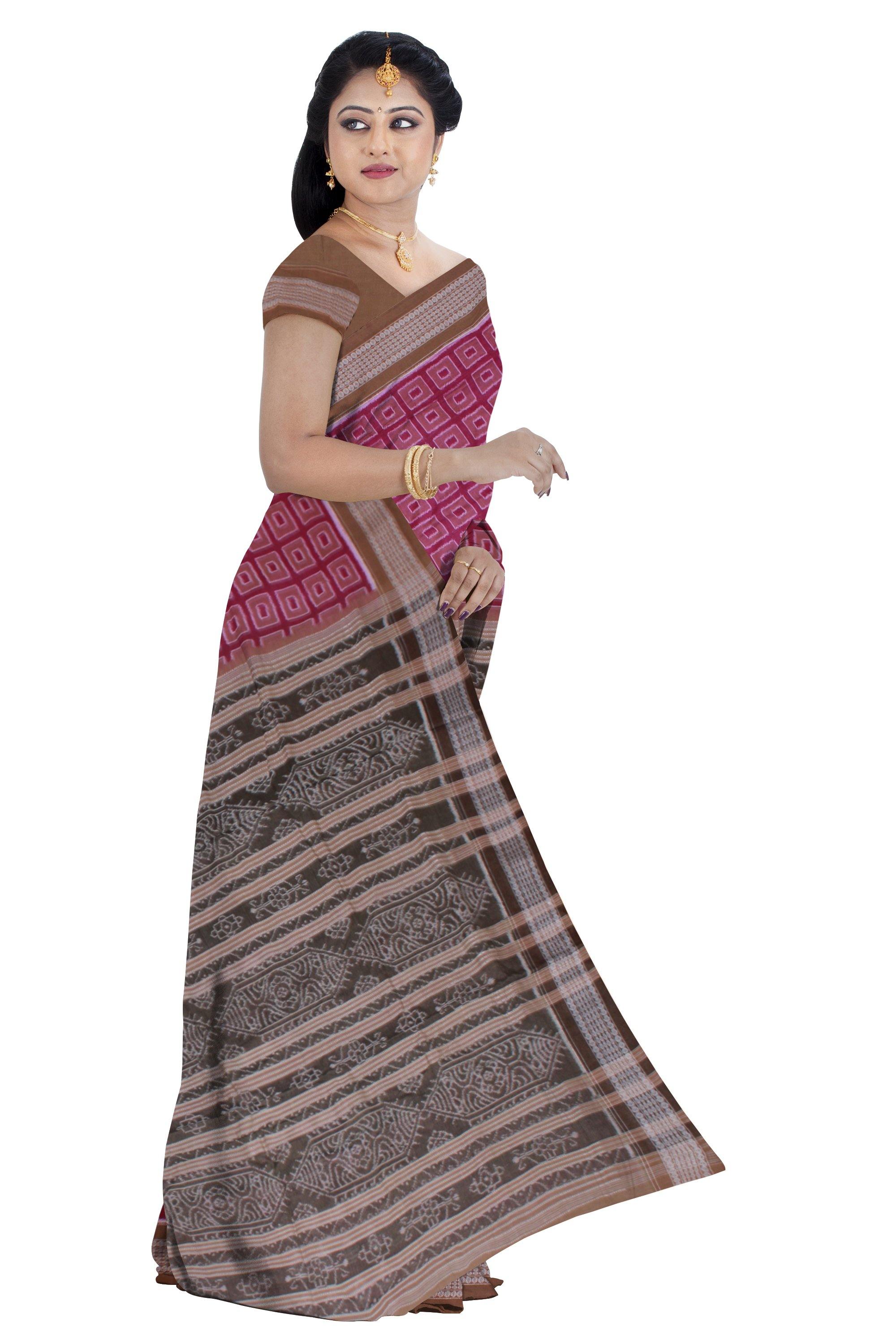 Purple color saree with tree print with blouse piece - Koshali Arts & Crafts Enterprise