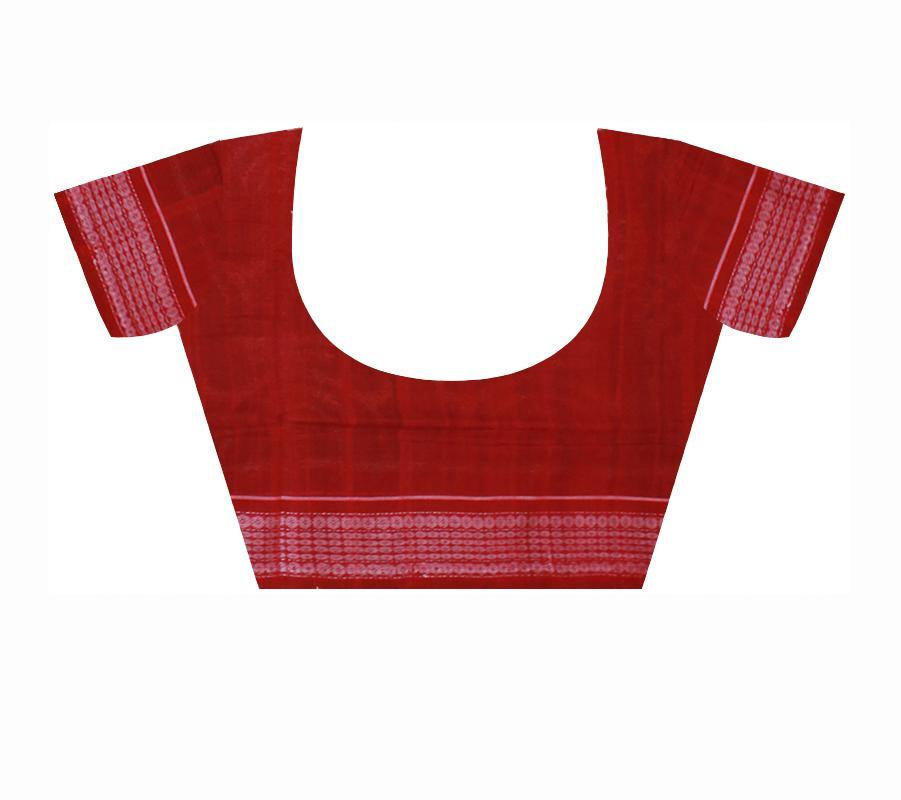 A Handwoven Sambalpuri saree in olive green color with blouse piece. - Koshali Arts & Crafts Enterprise