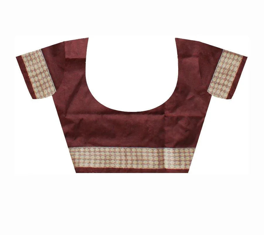 Pink and maroon color Padma pata saree with blouse piece. - Koshali Arts & Crafts Enterprise