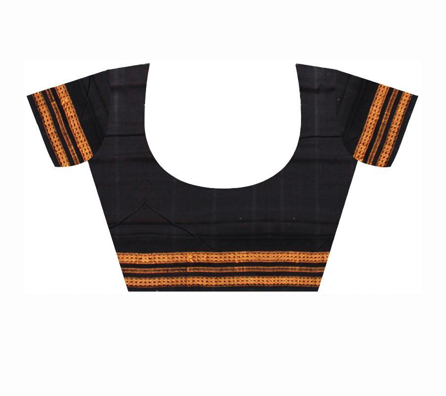 Sambalpuri Bomkei pattern flower print saree in MAROON color without blouse piece - Koshali Arts & Crafts Enterprise