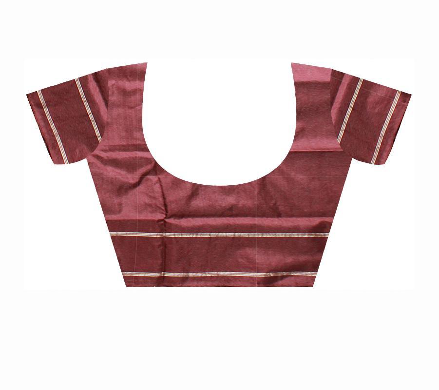 Light Blue Colour Sambalpuri Pata Saree with blouse piece. - Koshali Arts & Crafts Enterprise