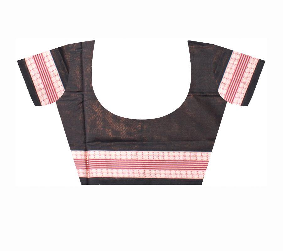 Pata Bapta Saree.Exclusive Handwoven Bomkai Patten Golden and Black Color Saree With Blouse Piece . - Koshali Arts & Crafts Enterprise