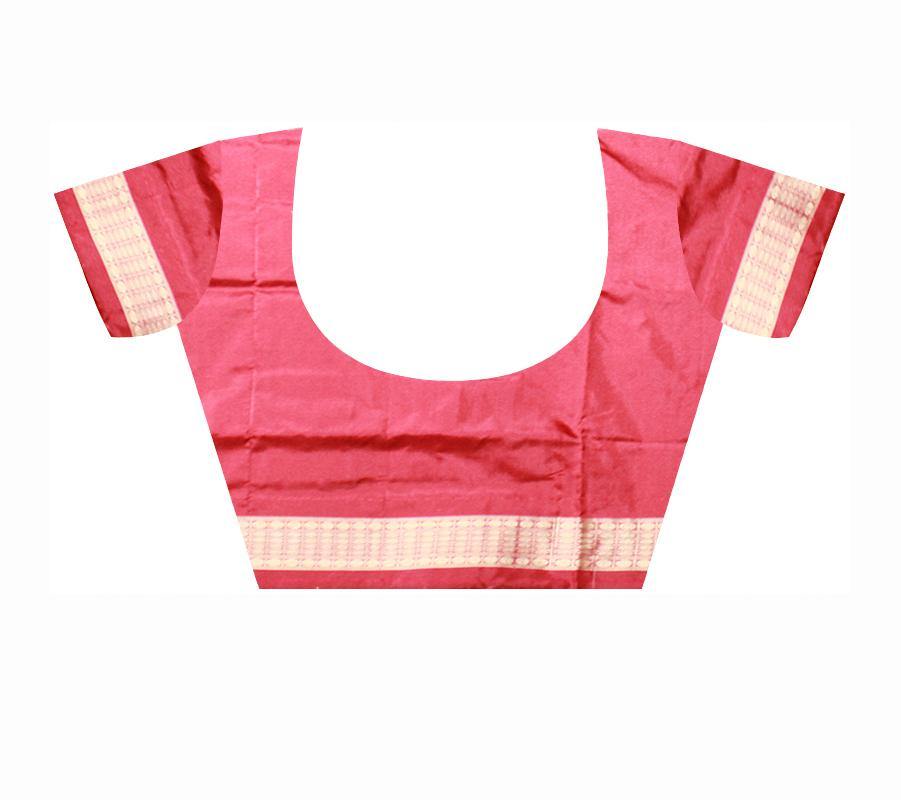 Light Green Colour Sambalpuri Pata Saree with blouse piece. - Koshali Arts & Crafts Enterprise