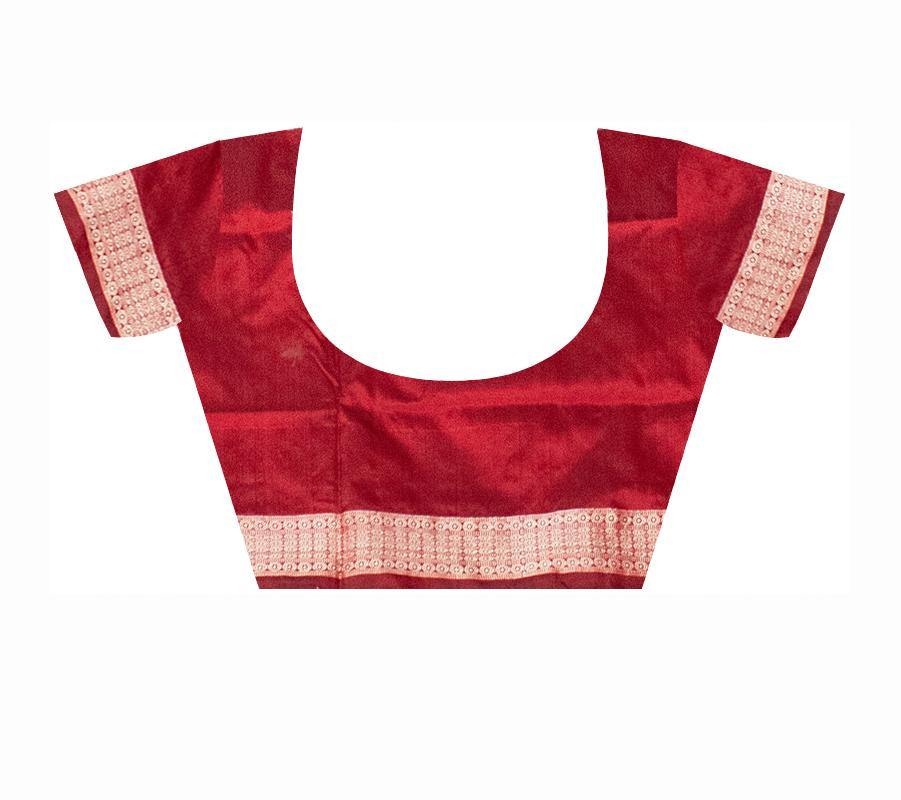 Latest design Pata saree in Yellow and brown and flora print with blouse Piece - Koshali Arts & Crafts Enterprise