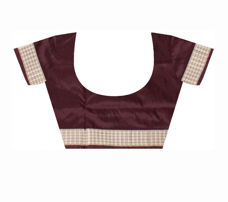 Violet color Sapta Bomkei Pata saree with louse piece. - Koshali Arts & Crafts Enterprise