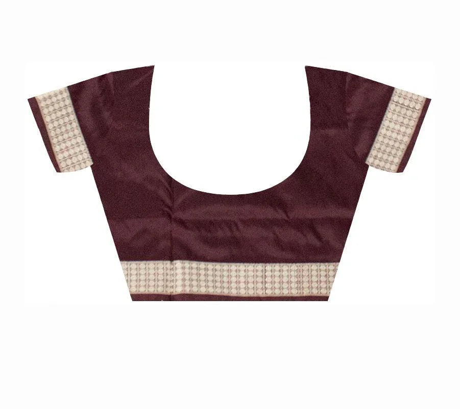 Violet color Sapta Bomkei Pata saree with Blouse piece. - Koshali Arts & Crafts Enterprise