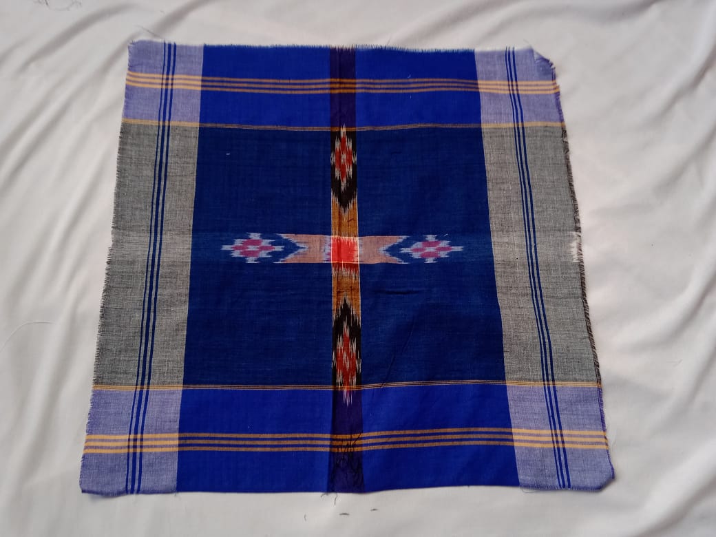 ROYAL BLUE COLOR SAMBALPURI HANDLOOM HANDKERCHIEF PACK OF 8 - Koshali Arts & Crafts Enterprise