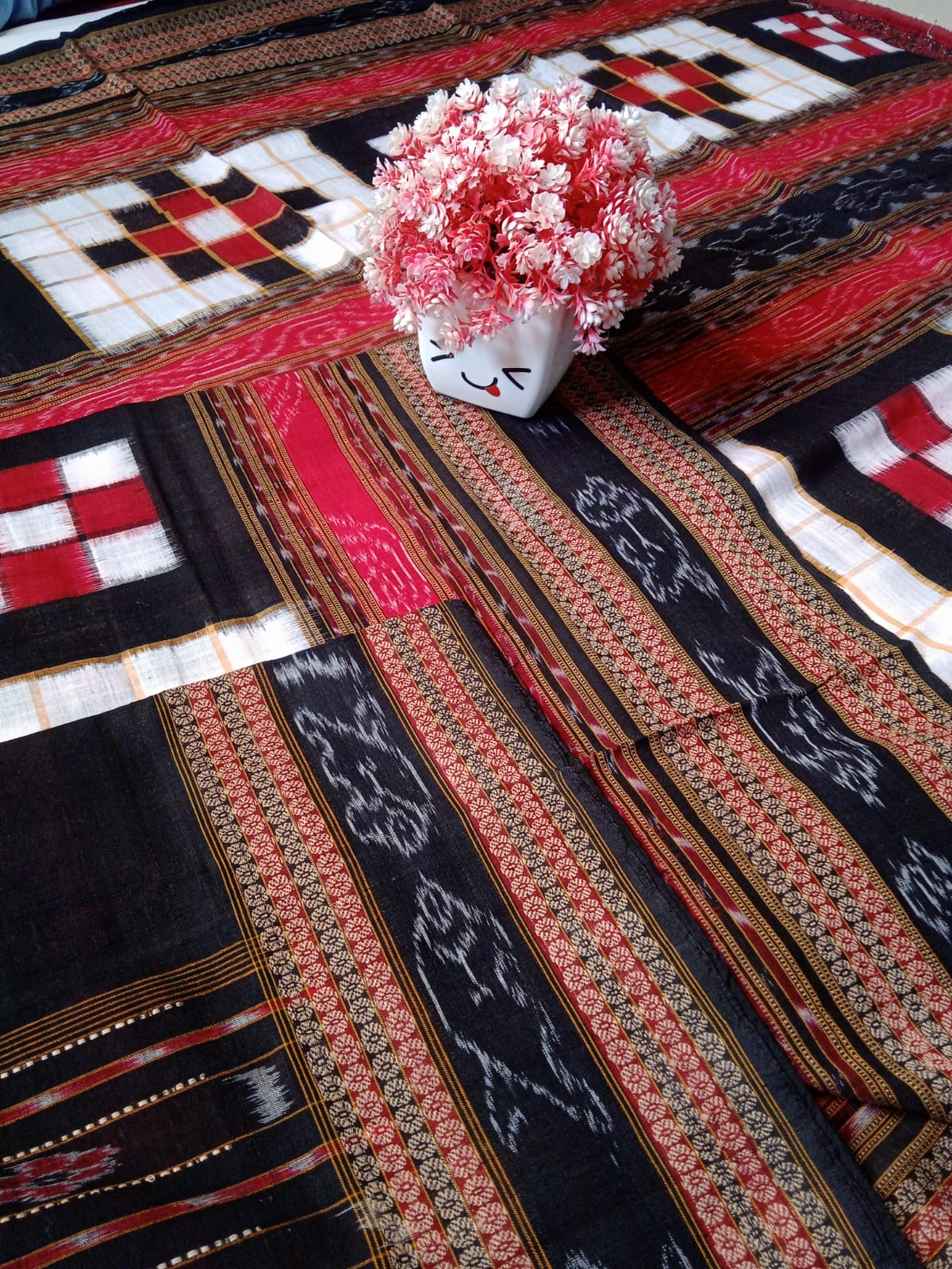 Traditional Sambalpuri Bichitrapuri pure cotton saree. - Koshali Arts & Crafts Enterprise