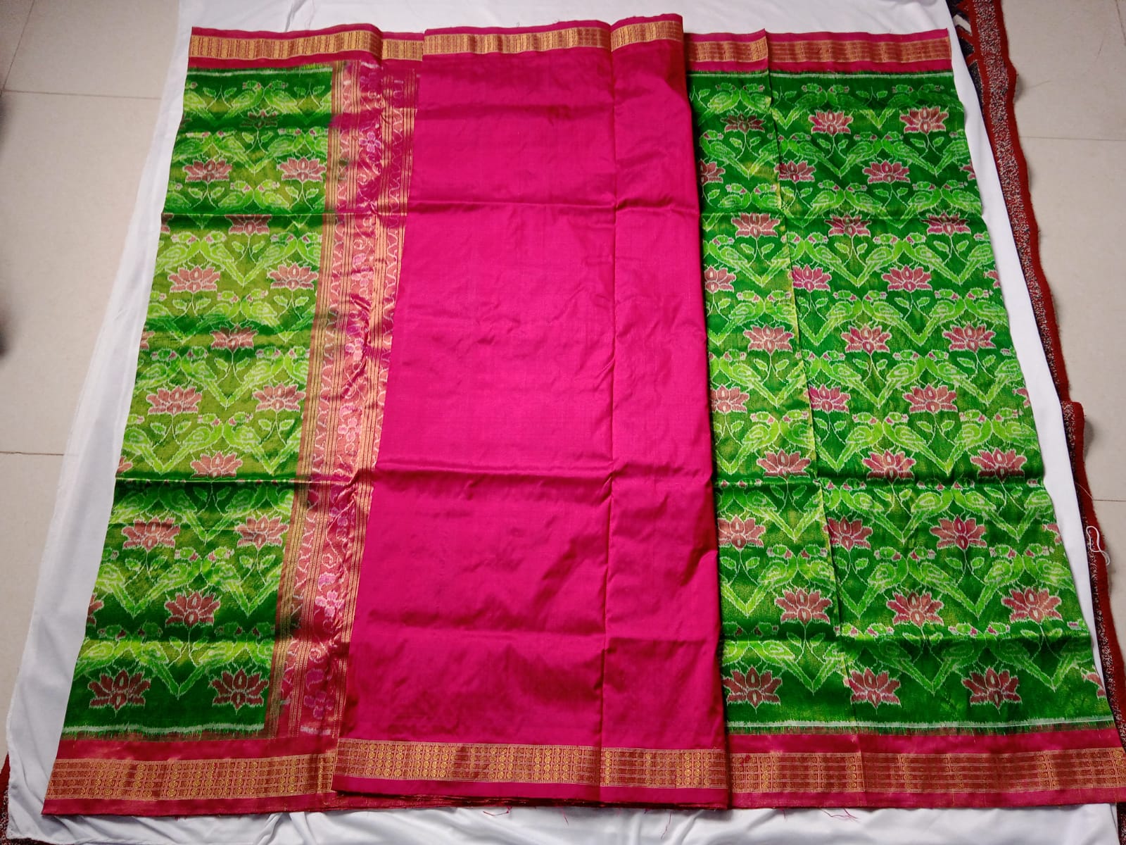 Latest Handwoven parrot design pure Tissue silk saree. - Koshali Arts & Crafts Enterprise