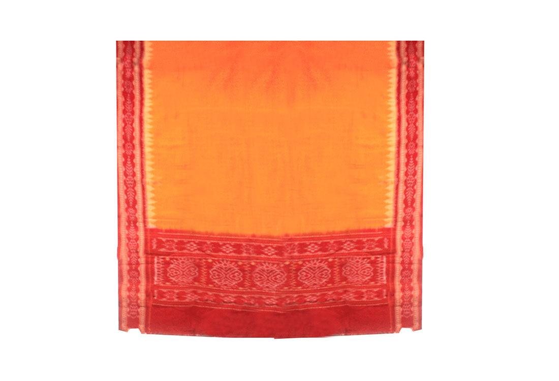 Handloom Pure Cotton Special Sambalpuri Dupata in Yellow and Red color. - Koshali Arts & Crafts Enterprise