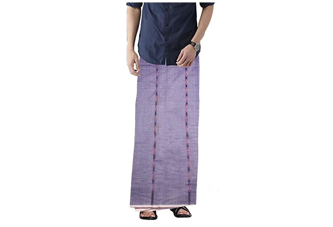Handloom Pure Cotton Lungi of 2.25 mtr For Men. - Koshali Arts & Crafts Enterprise
