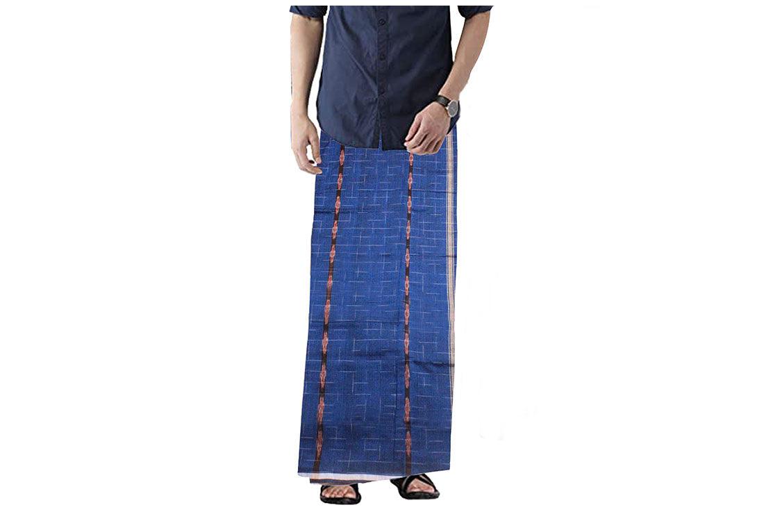 Handloom Pure Cotton Special Sambalpuri Lungi of 2.25 mtr For Men. - Koshali Arts & Crafts Enterprise