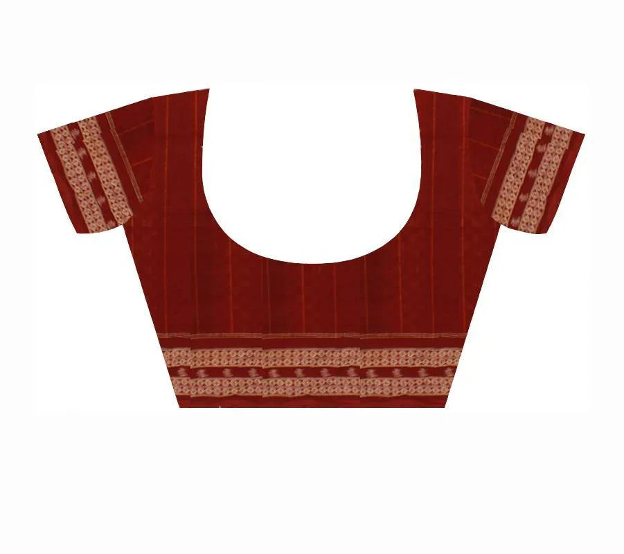 Red & baby pink Cotton Saree. - Koshali Arts & Crafts Enterprise