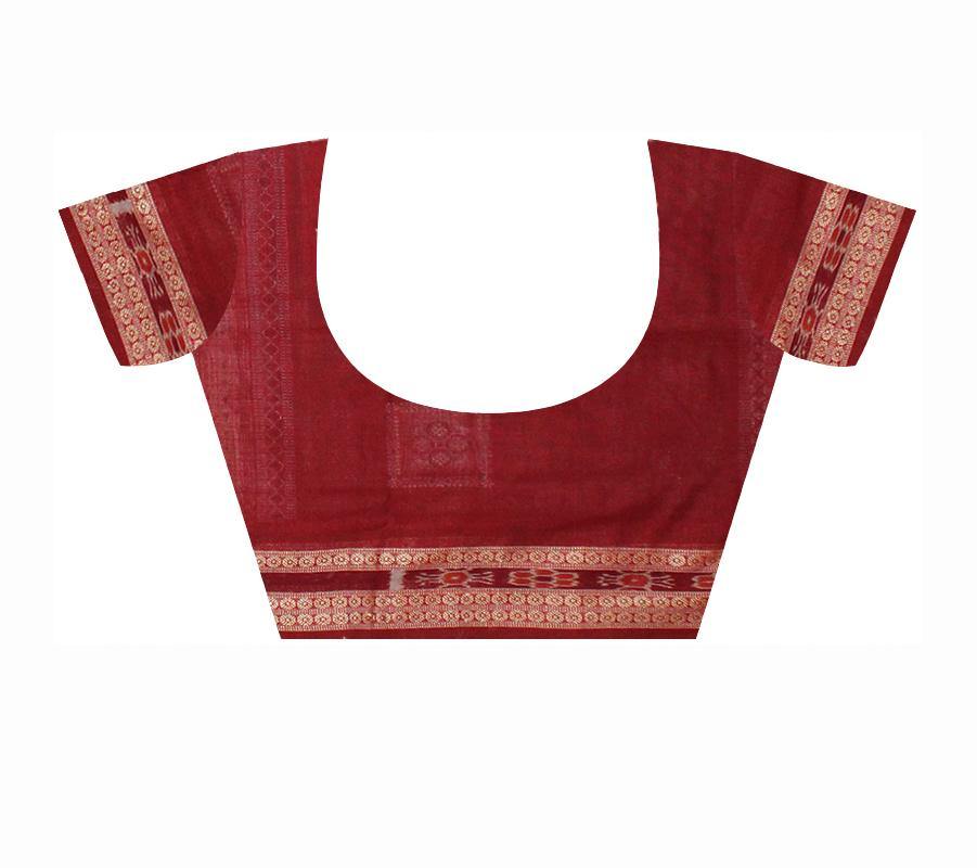 Sambalpuri Check pattern Bomkei Cotton Saree - Koshali Arts & Crafts Enterprise