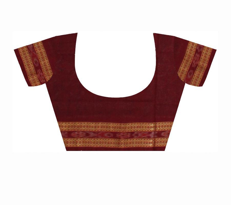 Mayurika print Black Sambalpuri IKAT Saree With Blouse Piece. - Koshali Arts & Crafts Enterprise