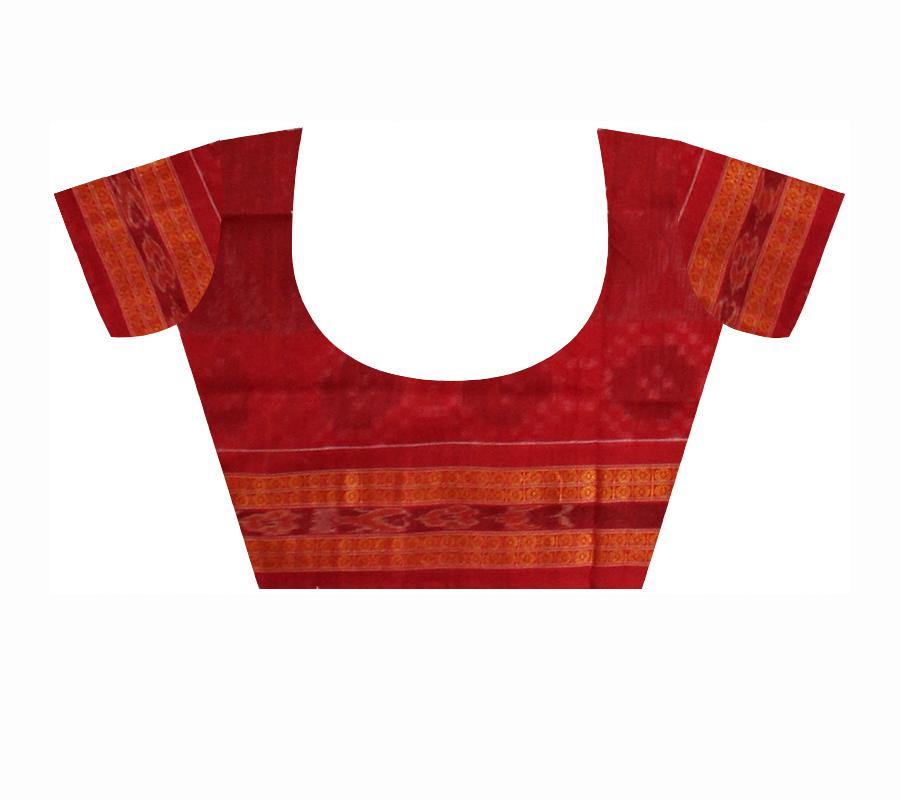 Exclusive Handwoven Sambalpuri Flora Patten Brown Color Saree With Blouse Piece . - Koshali Arts & Crafts Enterprise