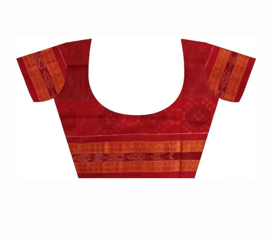 Exclusive Handwoven Sambalpuri Flora Patten Brown Color Saree With Blouse Piece . - Koshali Arts & Crafts Enterprise
