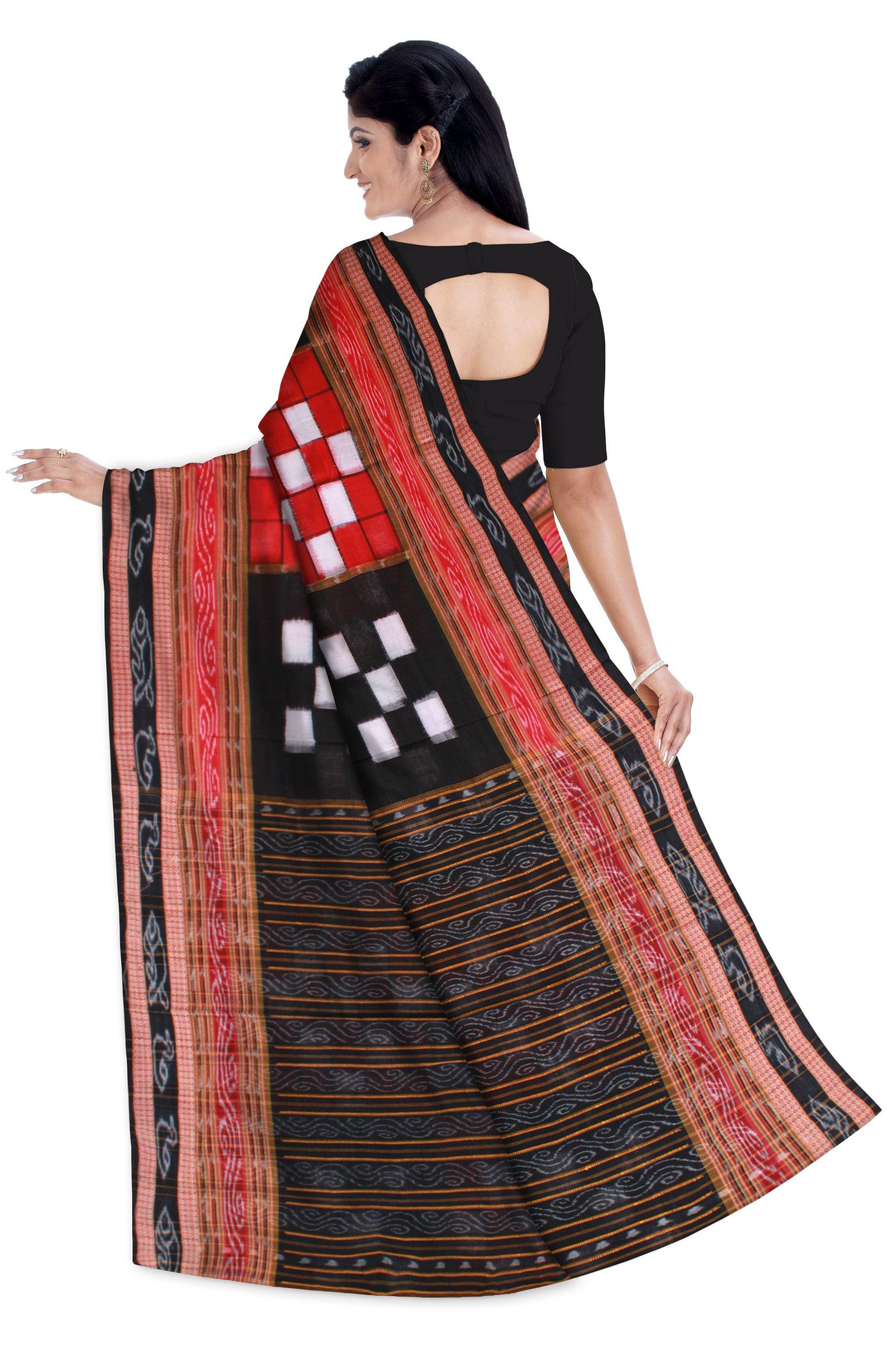 Traditional Bichitrapuri Teenkuthi Sambalpuri saree Without blouse piece. - Koshali Arts & Crafts Enterprise