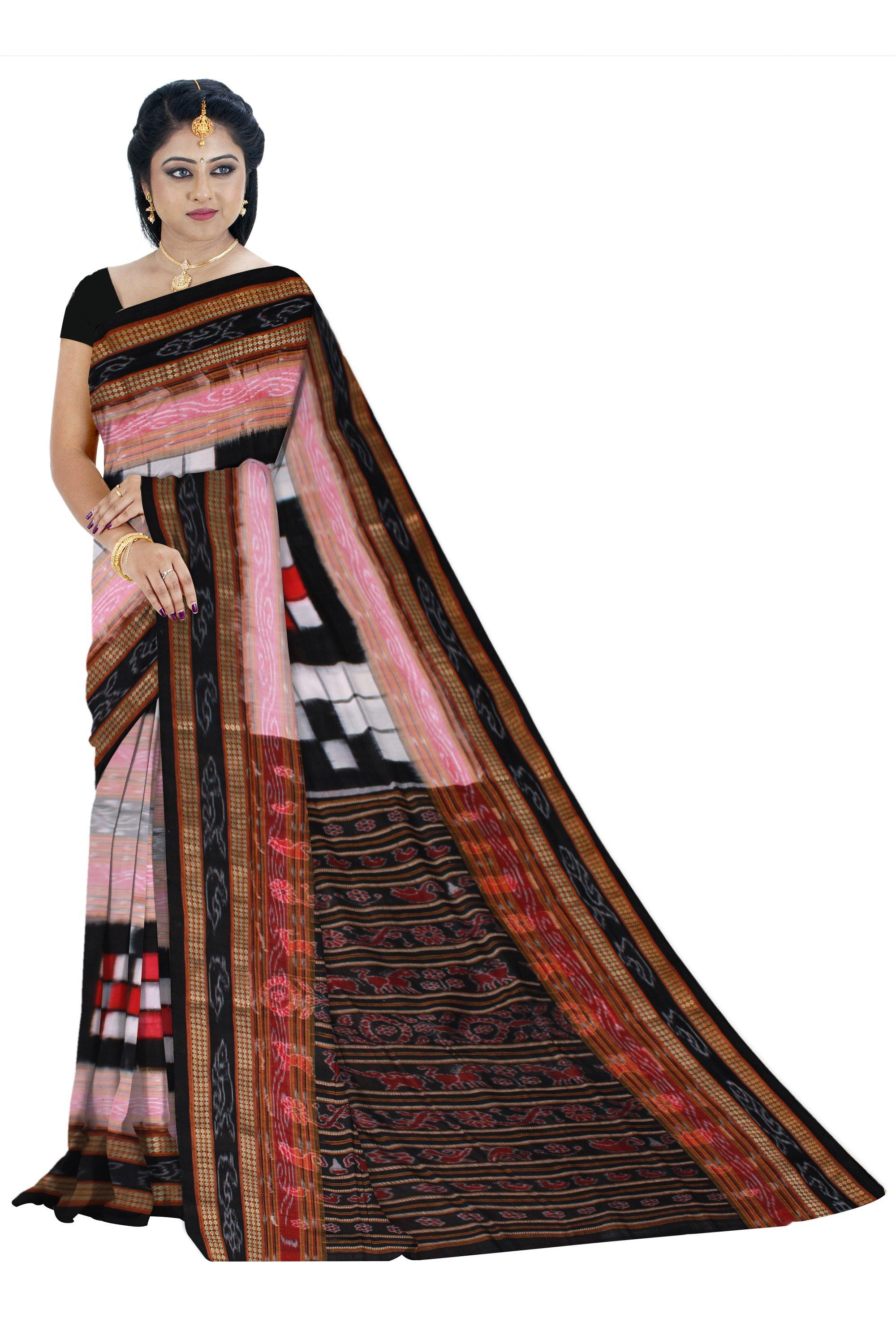 Traditional Bichitrapuri Contrast color saree Without blouse piece. - Koshali Arts & Crafts Enterprise