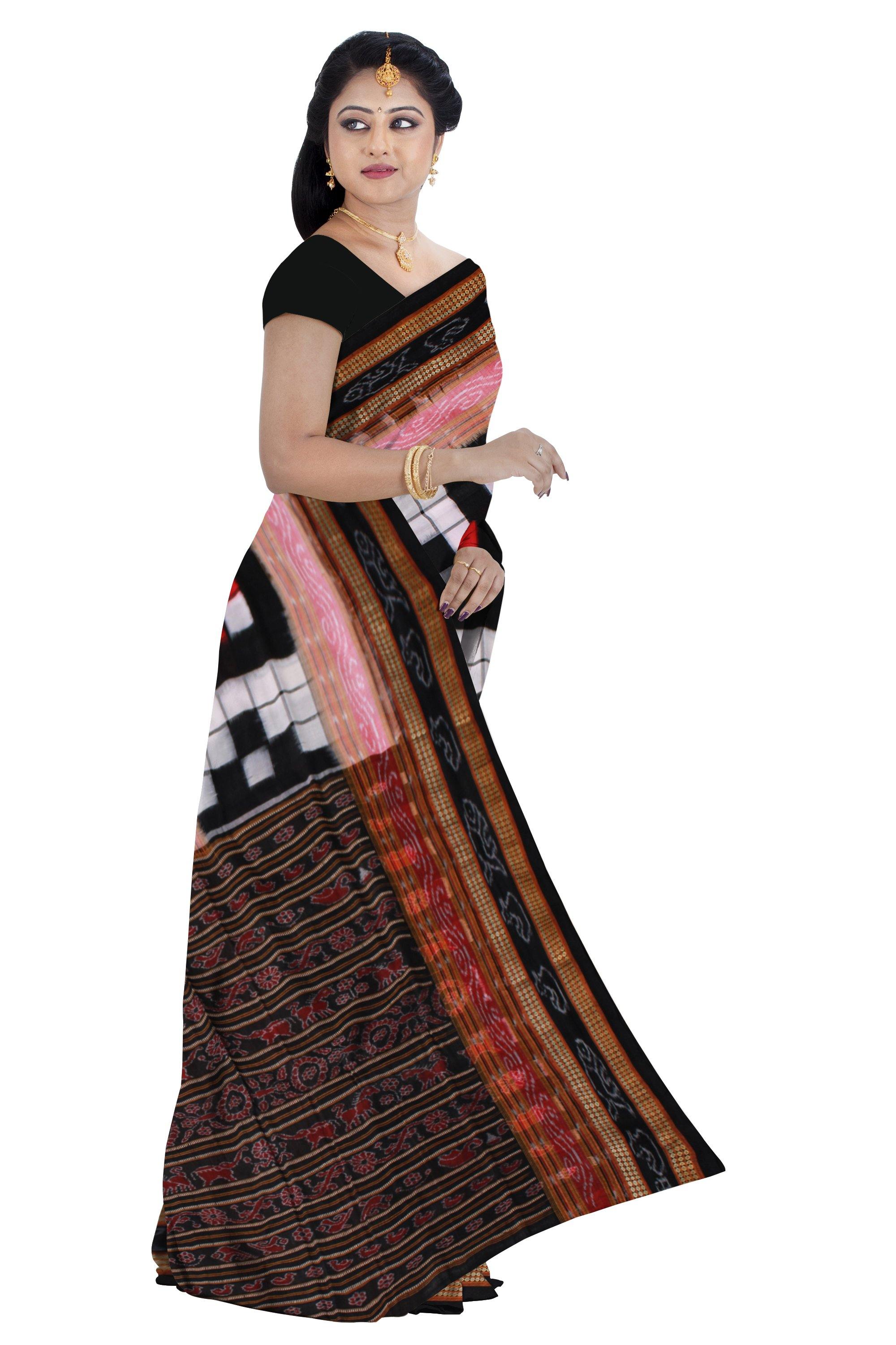 Traditional Bichitrapuri Contrast color saree Without blouse piece. - Koshali Arts & Crafts Enterprise