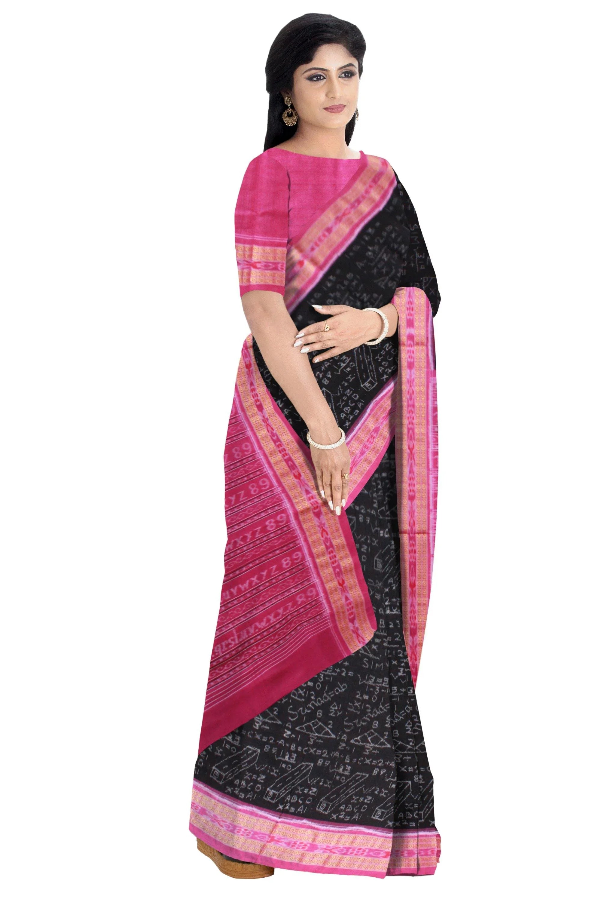 Latest traditional Mathematics cotton Saree with blouse piece. - Koshali Arts & Crafts Enterprise