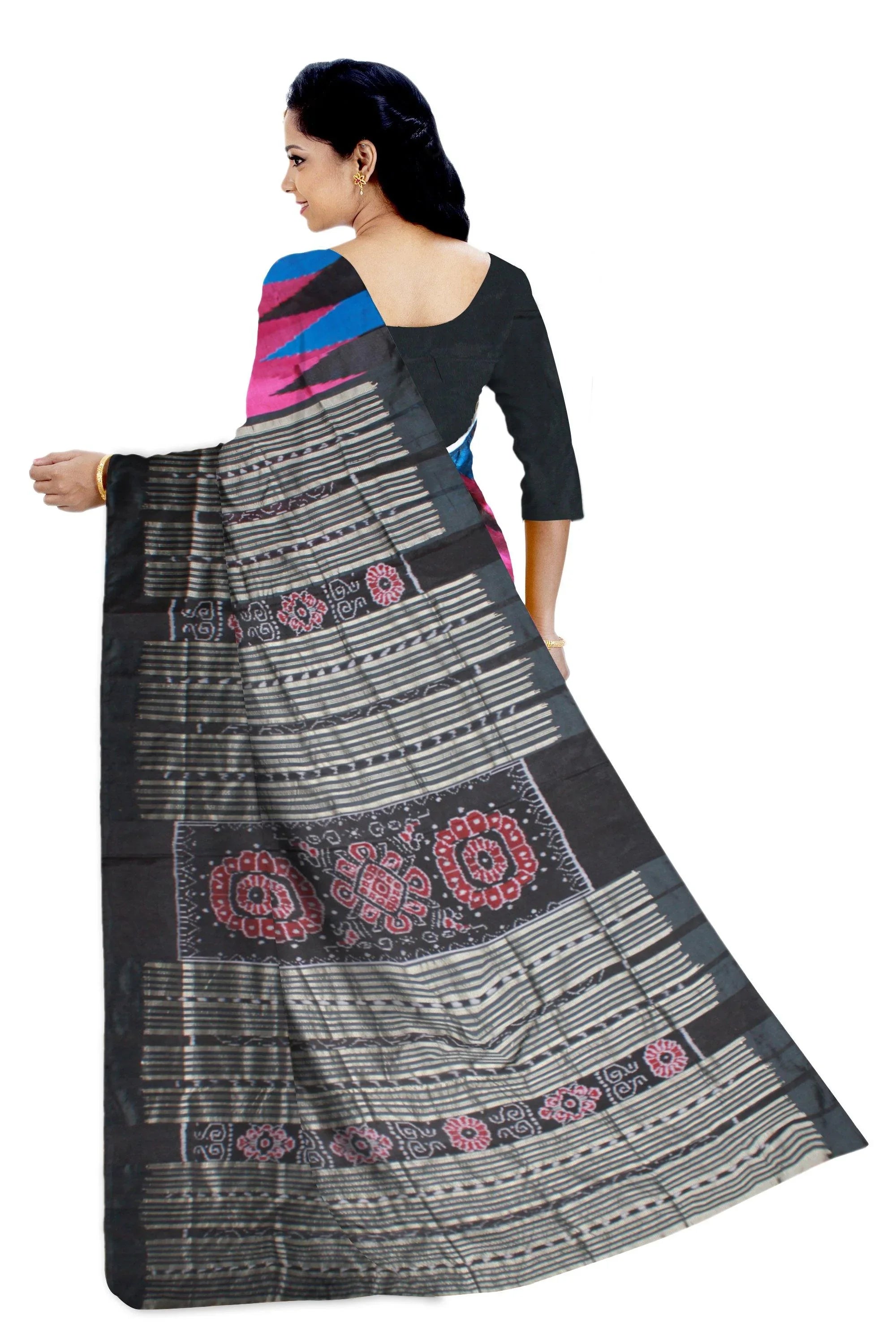 Kargil Pata Saree in Pink Color - Koshali Arts & Crafts Enterprise
