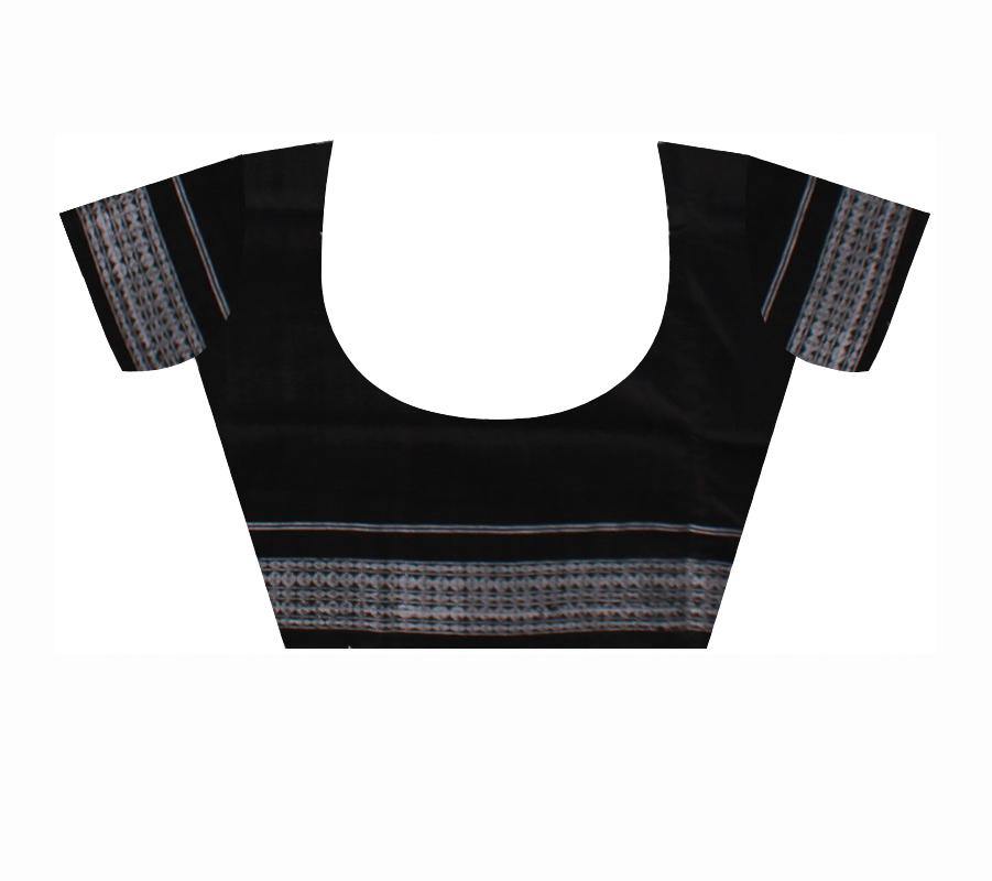 Tribal Dance Pattern Paper Bandha Cotton Saree in Red Colour - Koshali Arts & Crafts Enterprise