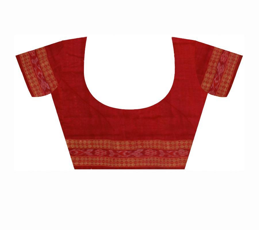 Sambalpuri traditional Bomkei saree in brown and yellow color in body and brown in pallu, with blouse piece - Koshali Arts & Crafts Enterprise