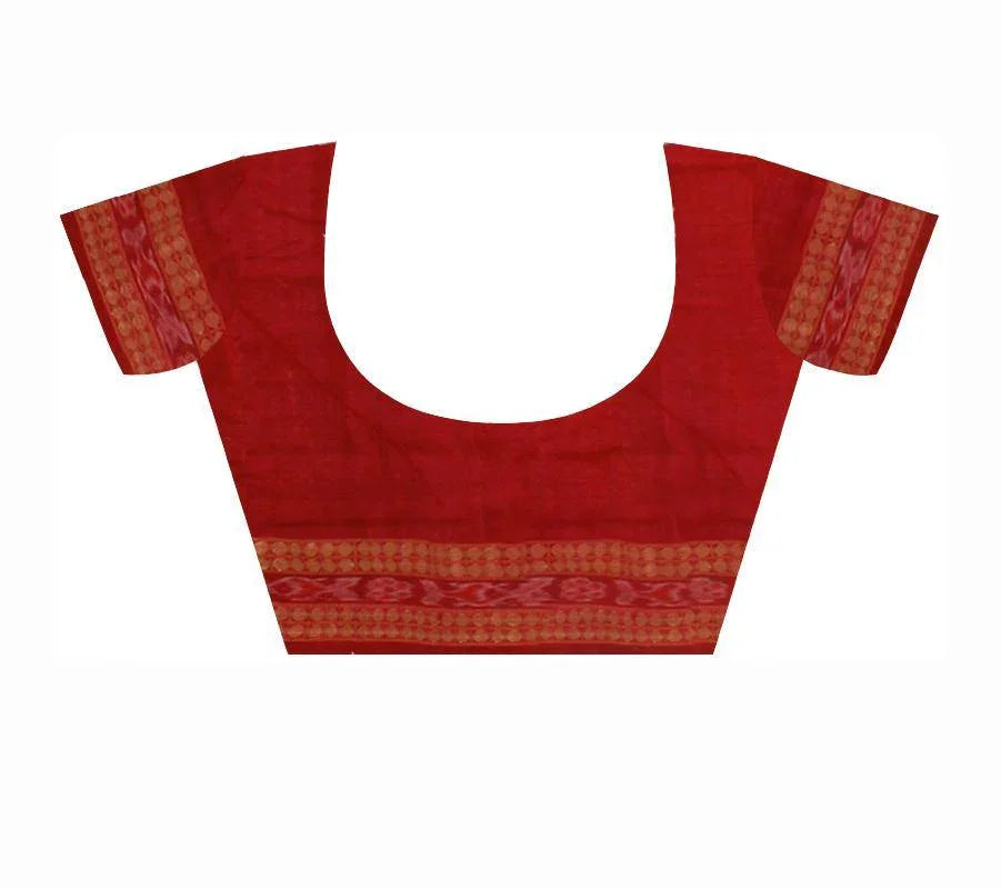 Sambalpuri traditional Bomkei saree in brown and yellow color in body and brown in pallu, with blouse piece - Koshali Arts & Crafts Enterprise
