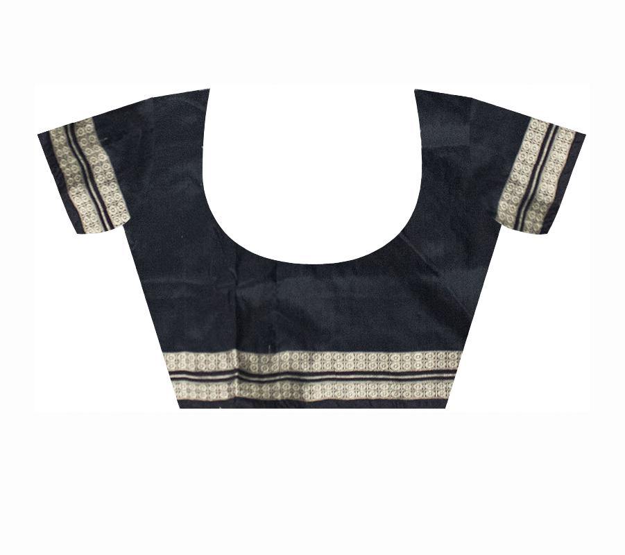 Latest design Pata saree in Red and black color & Flower Bomkei with blouse Piece - Koshali Arts & Crafts Enterprise