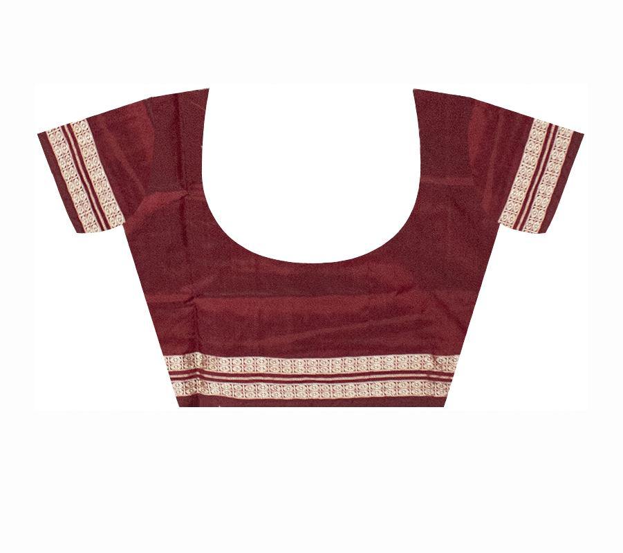 Latest design Pata saree in green and brown and flora print with blouse Piece - Koshali Arts & Crafts Enterprise