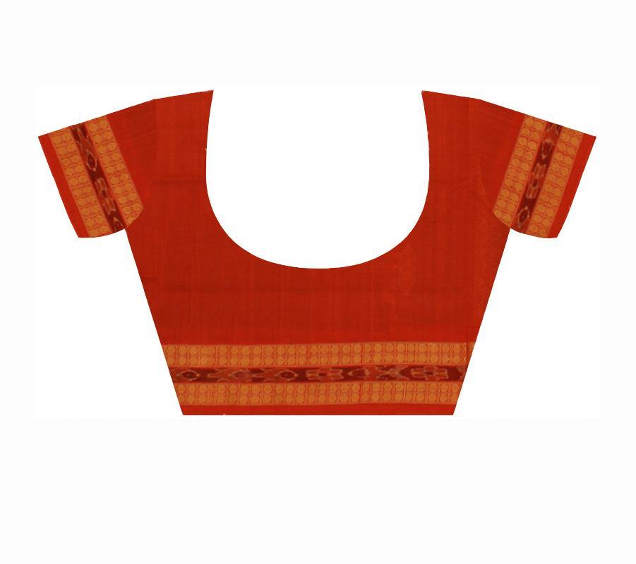 Sambalpuri small Bomkei flower print IKAT saree in multicolor design with blouse piece - Koshali Arts & Crafts Enterprise