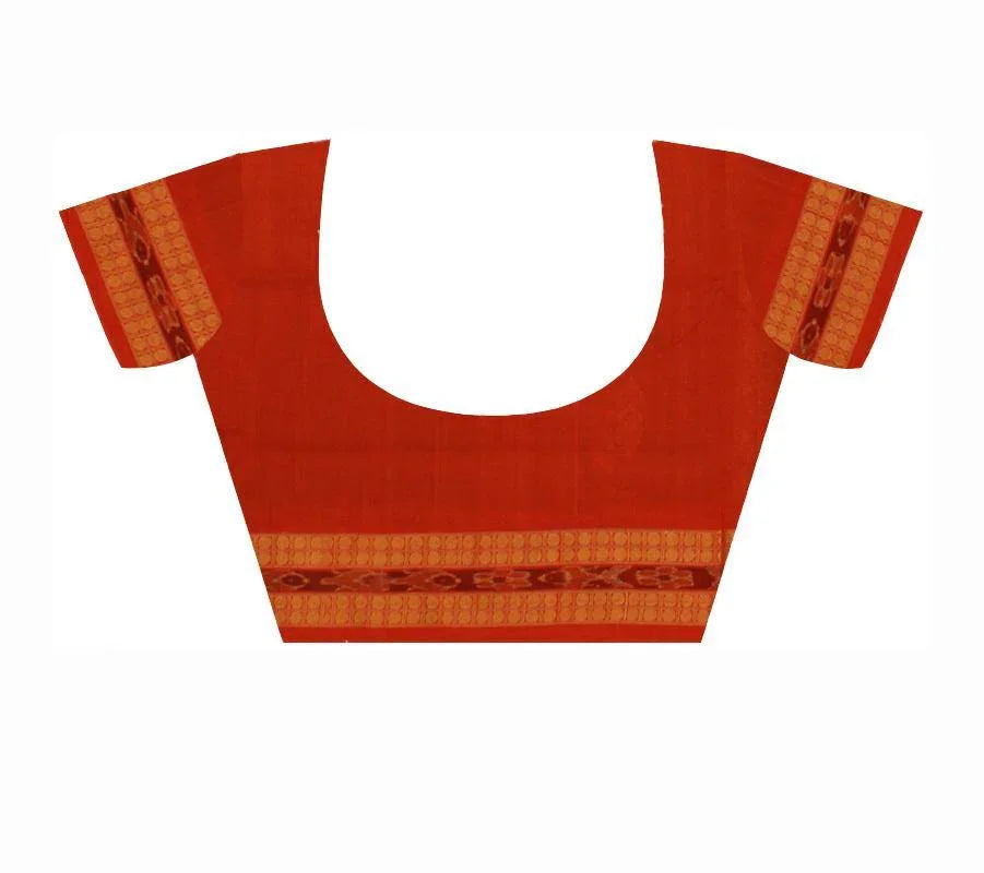Sambalpuri small Bomkei flower print IKAT saree in multicolor design with blouse piece - Koshali Arts & Crafts Enterprise