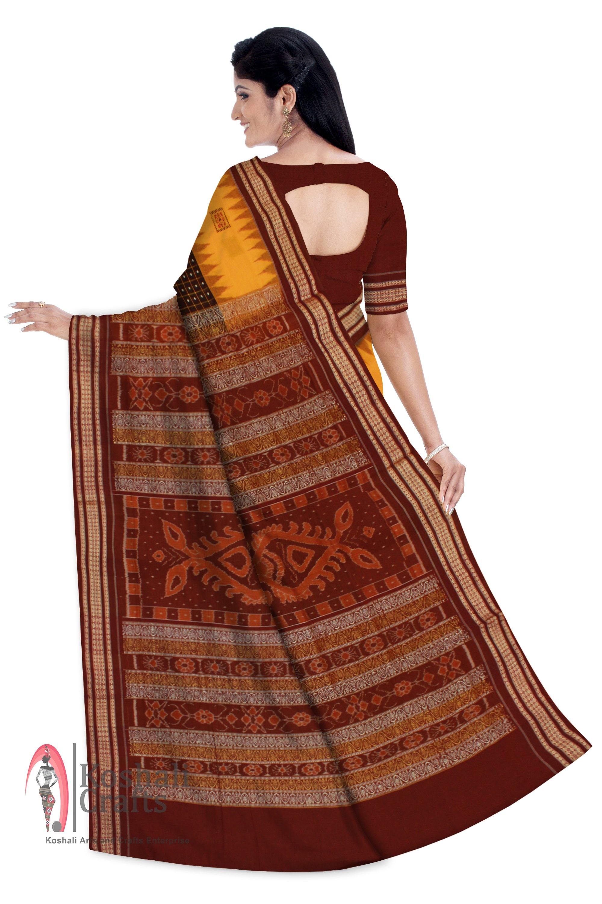 Exclusive Sambalpuri Barpali Saree in Bomkei Pattern (with Blouse Piece) - Koshali Arts & Crafts Enterprise