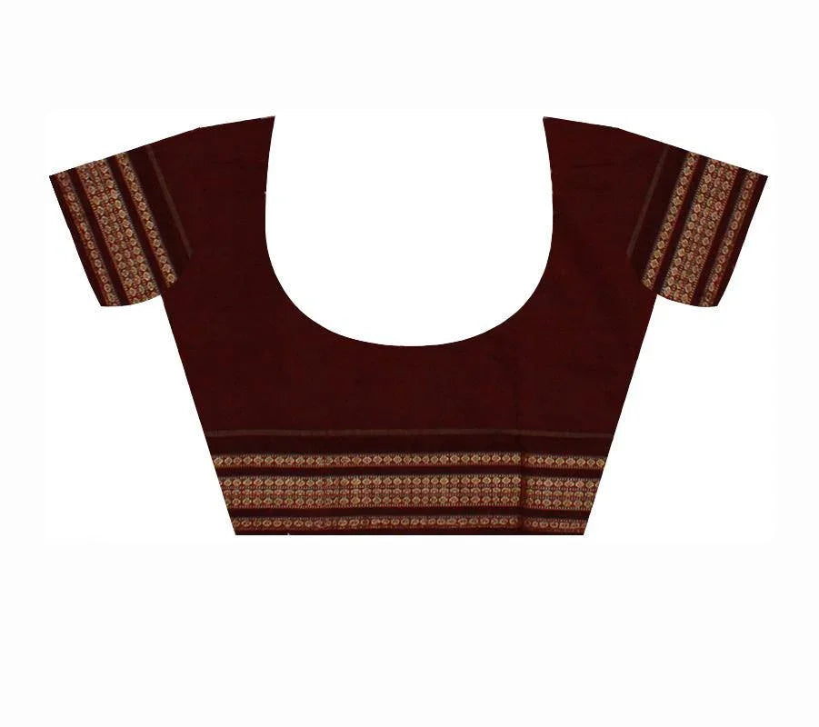 Sambalpuri Box pattern pure cotton Saree in Bomkei Pattern (with Blouse Piece). - Koshali Arts & Crafts Enterprise