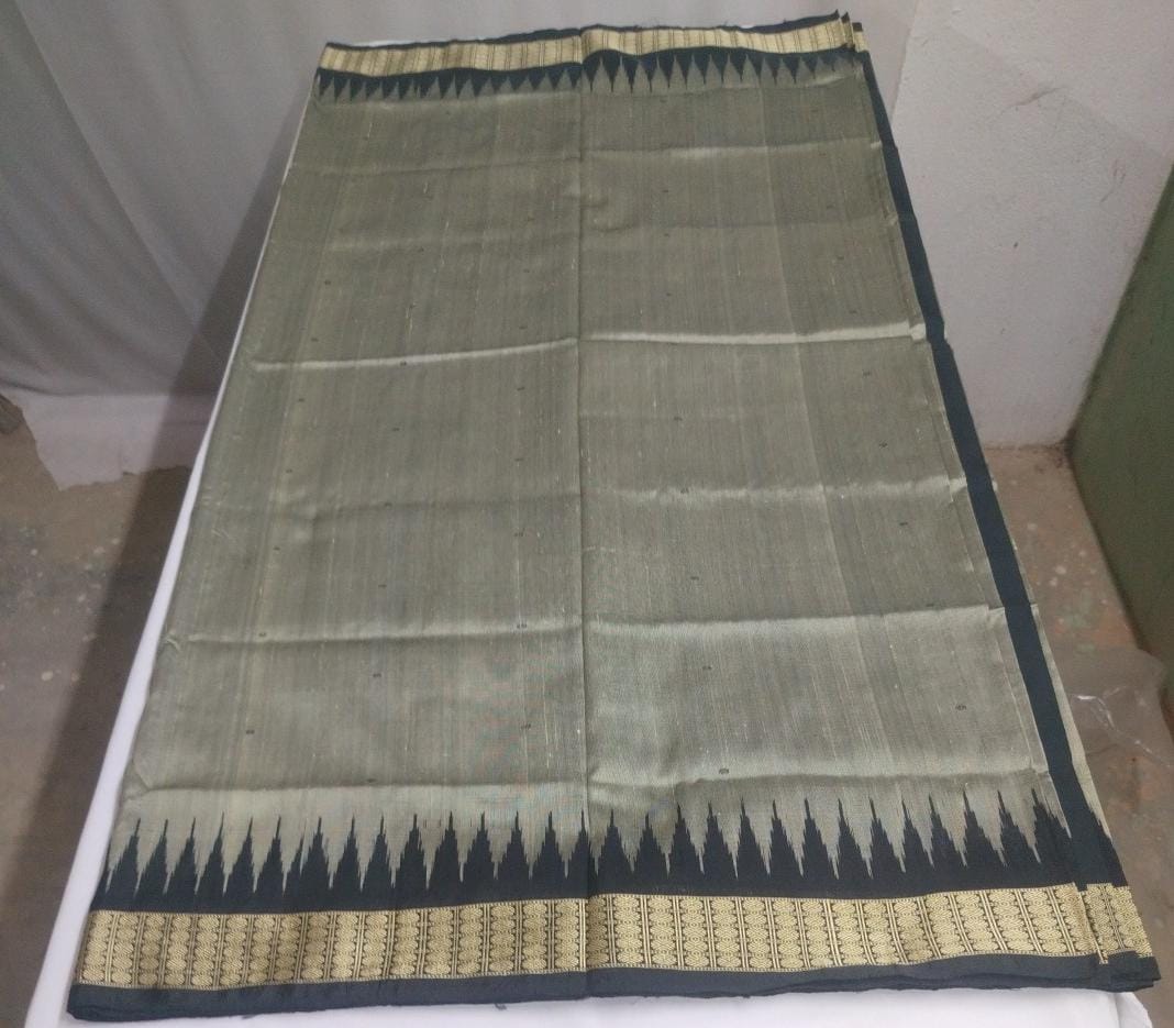 Classic Black & Gold Sambalpuri Saree