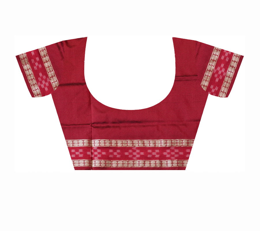 Blue and Maroon color Sambalpuri dhadi pasapali pata saree. - Koshali Arts & Crafts Enterprise