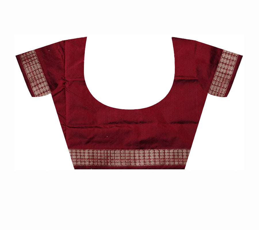 Traditional pasapali pattern pata saree is Blue & Coffee color. - Koshali Arts & Crafts Enterprise