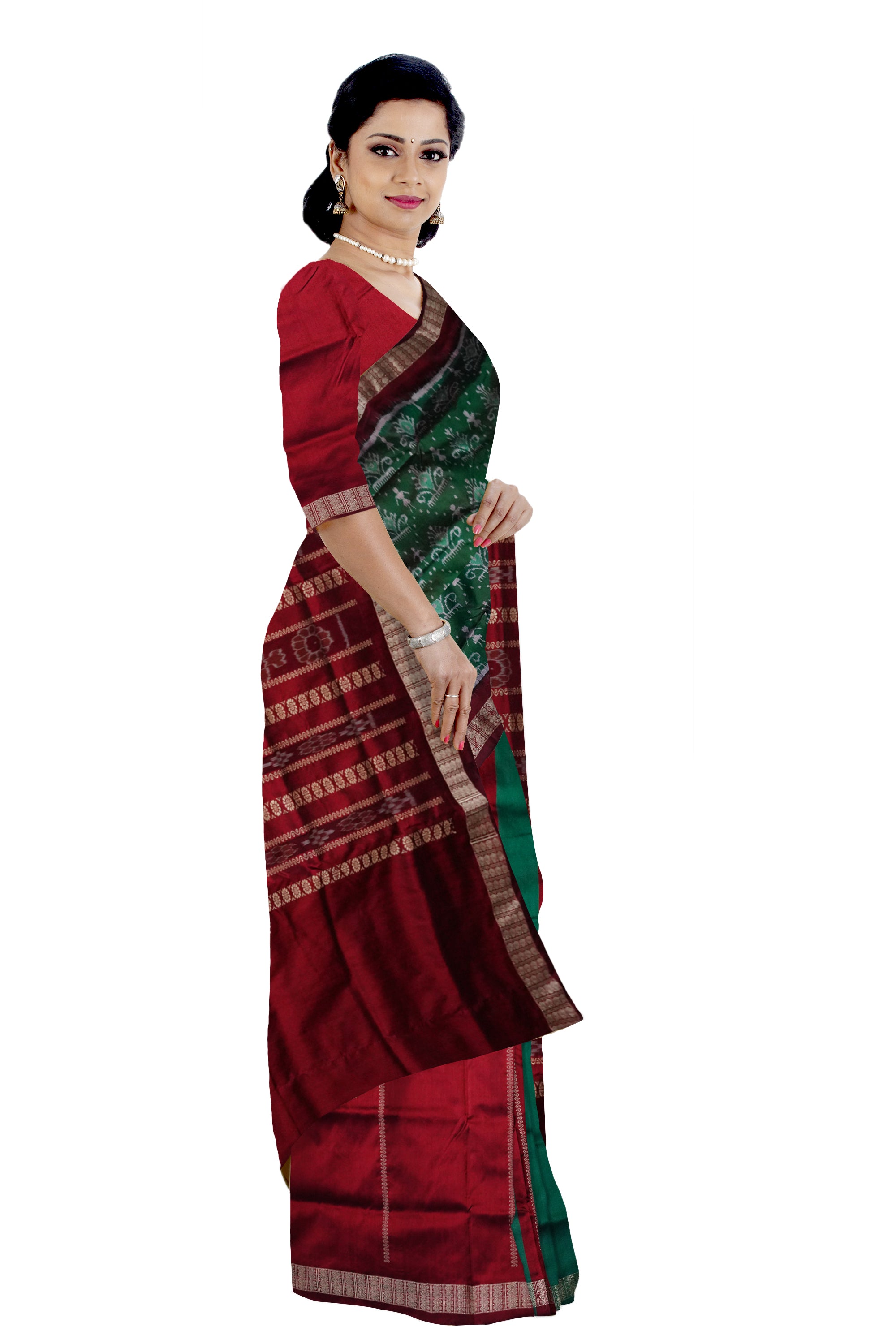 Copy of Blue & Maroon color pasapali pattern patli pata saree. - Koshali Arts & Crafts Enterprise