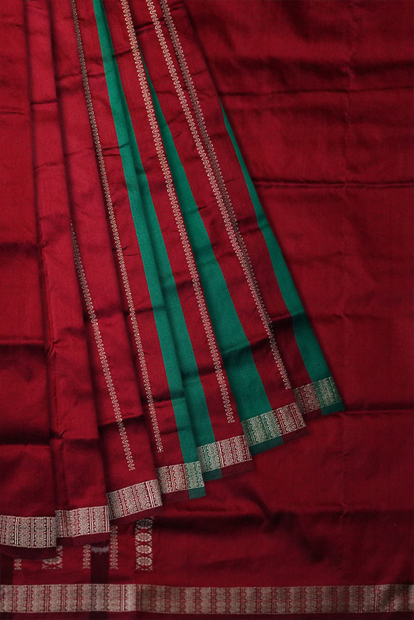 Copy of Blue & Maroon color pasapali pattern patli pata saree. - Koshali Arts & Crafts Enterprise