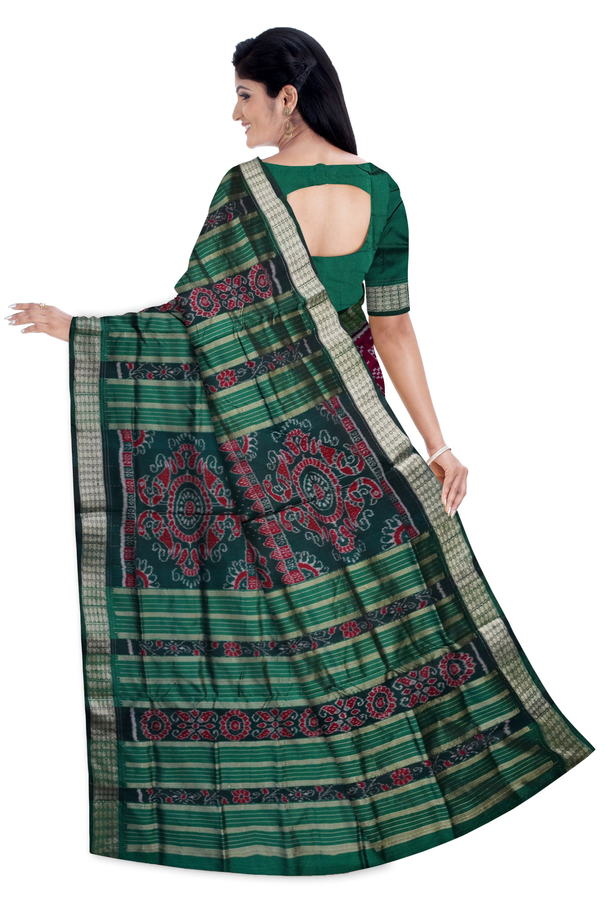 Copy of Deep purple with Maroon color Small Pasapali pattern Sambalpuri pata saree. - Koshali Arts & Crafts Enterprise