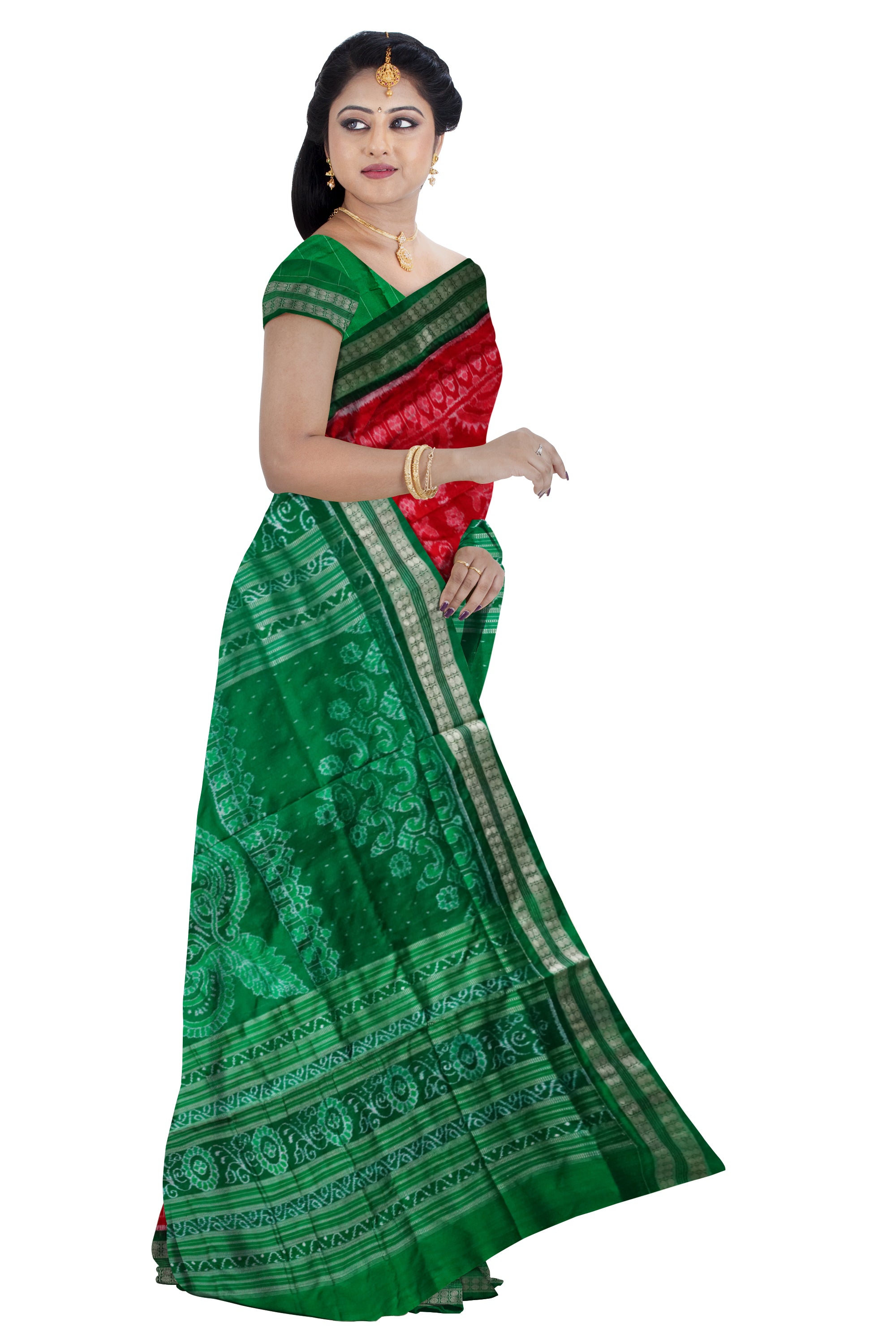 Copy of Red color Pasapali pure Pata saree with blouse piece. - Koshali Arts & Crafts Enterprise