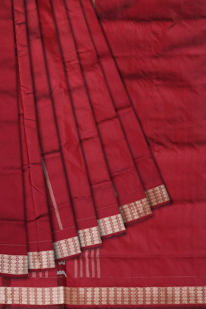 Purple and Maroon Pasapali pattern patli pata saree, matching blouse. - Koshali Arts & Crafts Enterprise