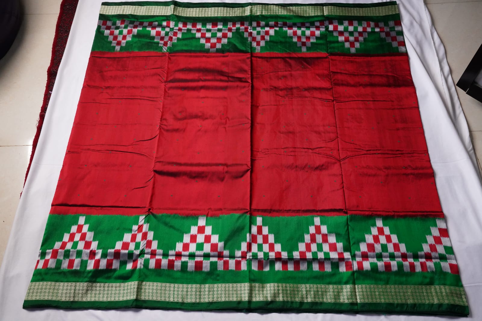 Maroon & Green combination dhadi pasapali design  pata saree. - Koshali Arts & Crafts Enterprise